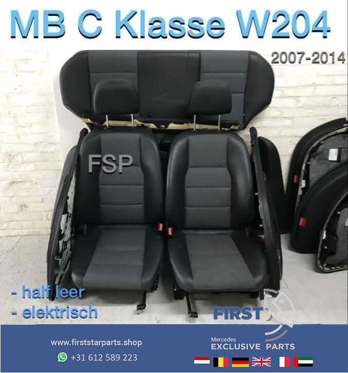 W204 Sedan half leer interieur MB C Klasse elektrische stoel, Gebruikt, -, Ophalen of Verzenden, -