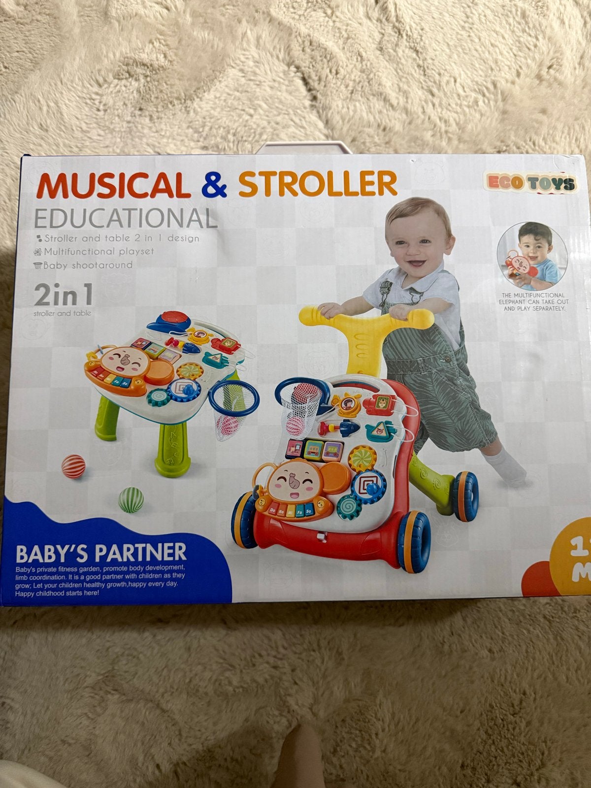 Muzikale Baby Walker & Speeltafel 2-in-1 nieuw, Ophalen of Verzenden, Nieuw, Overige typen, Met geluid