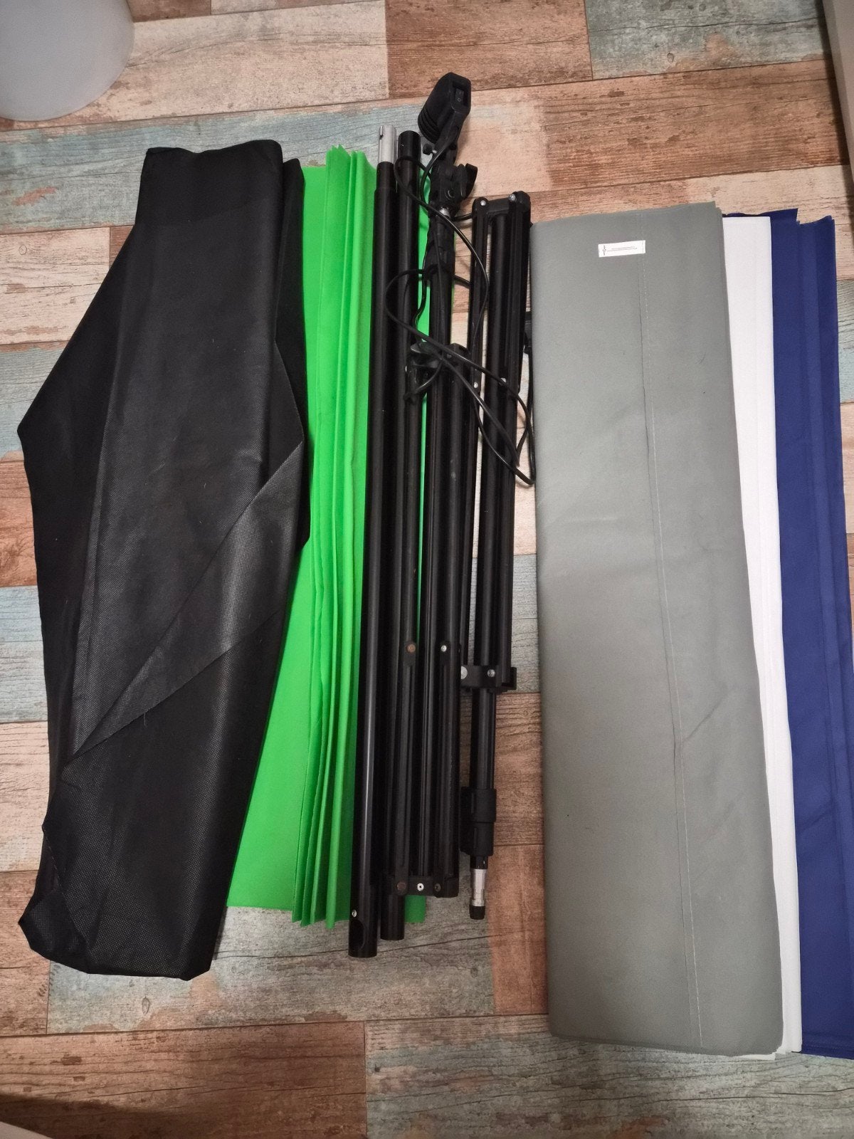 Green screen set met 5 kleuren doek en statief, Ophalen, Inclusief statief, Zo goed als nieuw, Overige merken