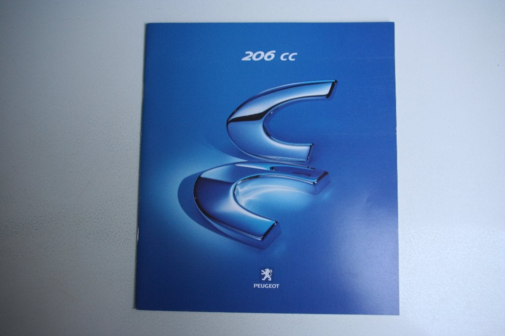 Folder Peugeot 206 CC + kleurenkaart (09-2000) (91), Ophalen of Verzenden, Nieuw, Peugeot