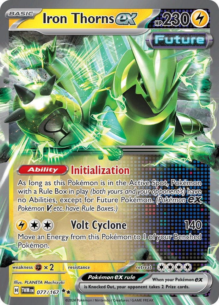 7232. Nieuwe Pokemon Kaart IRON THORNS EX HP 230 (077/167), Verzenden, Nieuw, Losse kaart, Foil