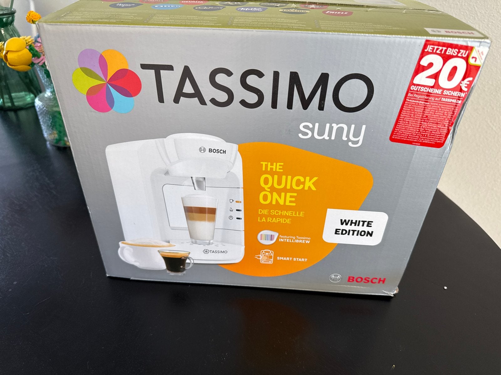 Nieuwe Tassimo Suny Bosch Koffiezetapparaat Wit, Ophalen, Koffiepads en cups, 1 kopje, Koffiemachine