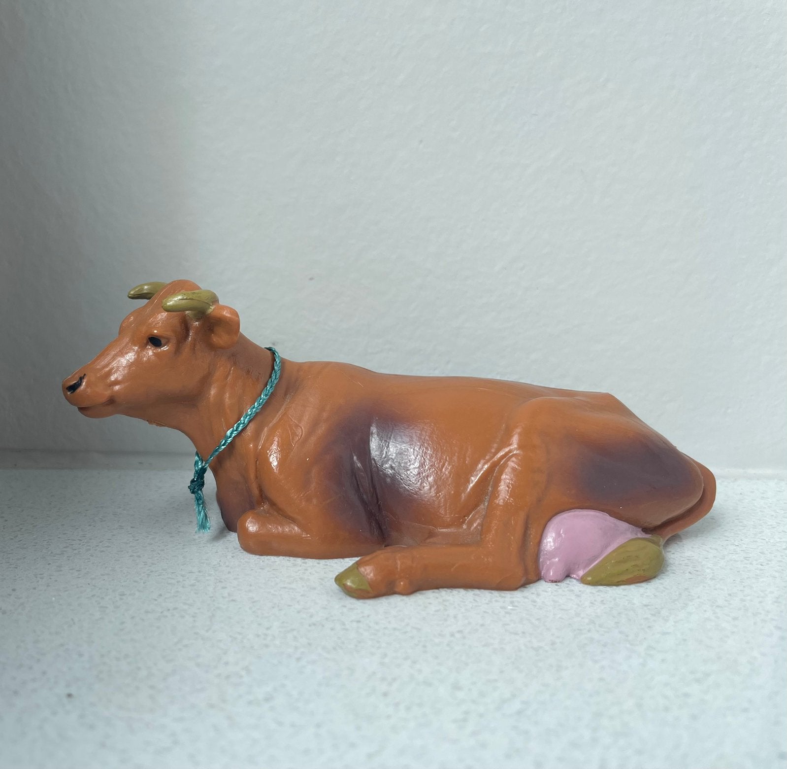 Schleich zelfzame oude liggende koe 1994-1997, Ophalen of Verzenden, Zo goed als nieuw, Boerderijdier, Beeldje of Figuurtje
