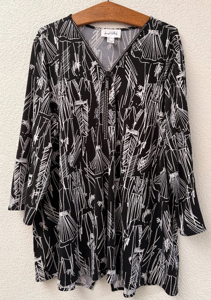 Joseph Ribkoff zwart met witte tuniek maat 52 in nieuwstaat, Kleding | Dames, Grote Maten, Joseph Ribkoff, Ophalen of Verzenden
