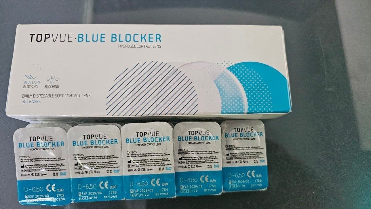 TOPVUE Blue Blocker daglenzen D-6.50 (30 stuks), Ophalen of Verzenden, Nieuw, Blauw, Overige merken