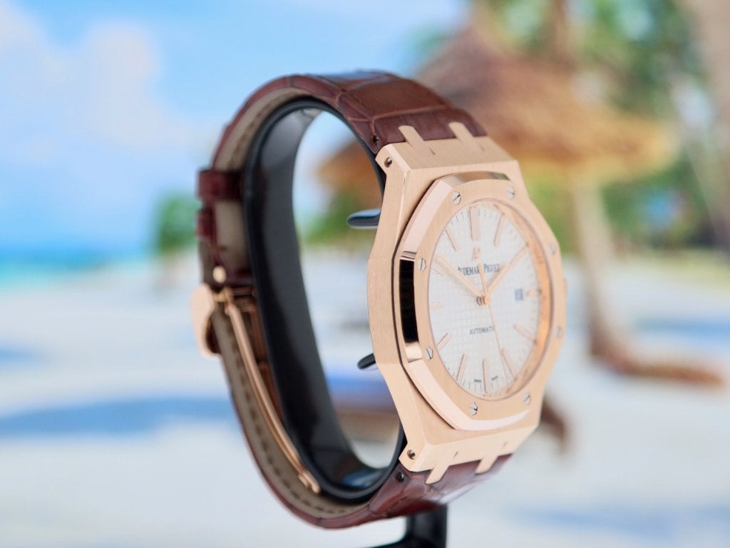 Audemars Piquet Royal Oak 15400 Rose Goud Briljante Staat, Sieraden, Tassen en Uiterlijk, Horloges | Heren, Overige merken, Polshorloge