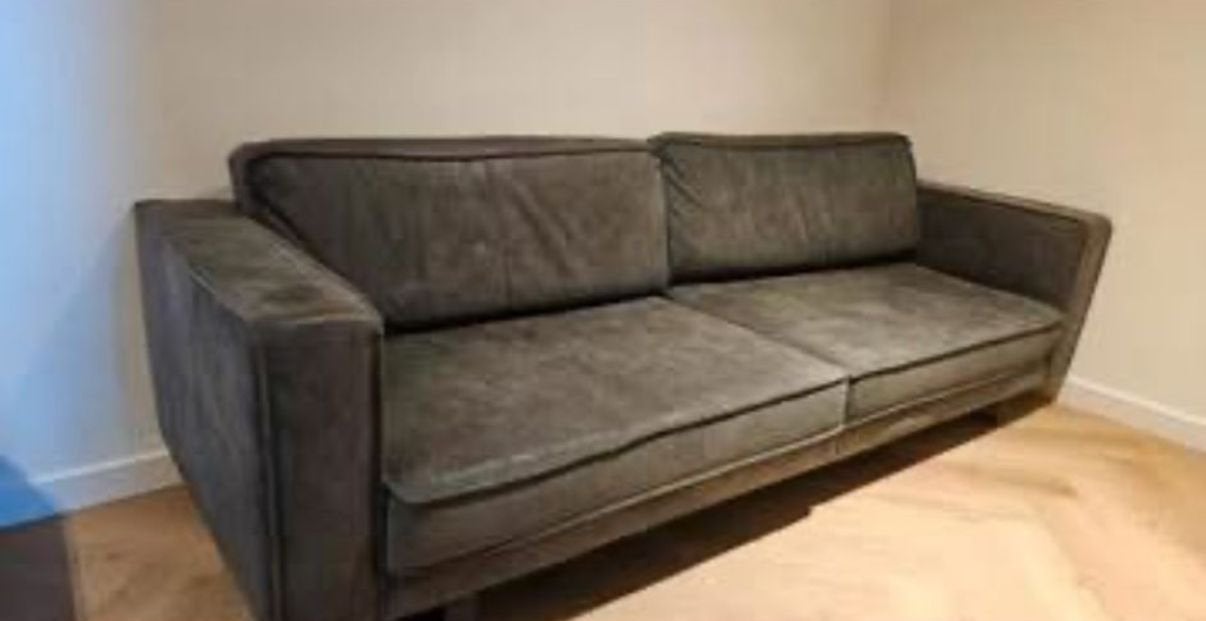 Lederen bank antraciet **GRATIS**, Huis en Inrichting, Banken | Bankstellen, 250 tot 300 cm, Gebruikt, Driepersoons, 75 tot 100 cm