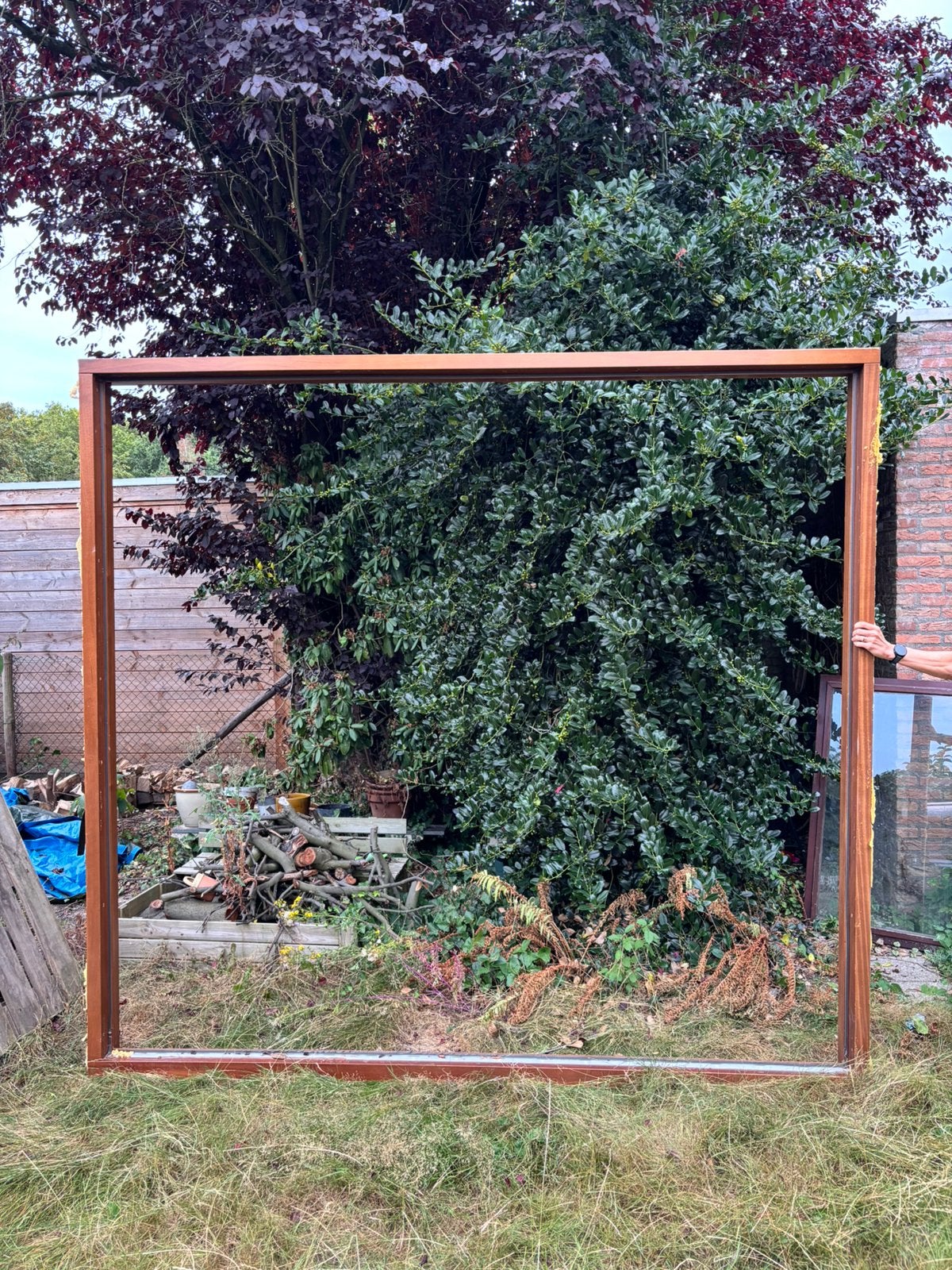 Nieuw hardhouten kozijn (meranti), Ophalen, Zo goed als nieuw, 225 cm of meer, Hout