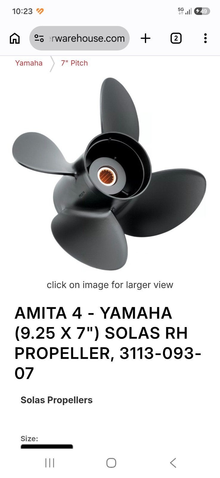 Solas, aluminium 4-blads bootpropeller, schroef,  pitch 9, Watersport en Boten, Ophalen of Verzenden, Nieuw, Motor en Techniek