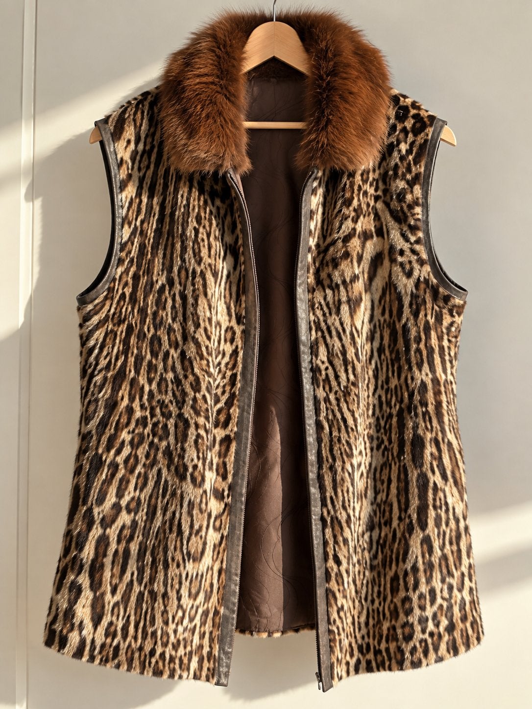 Vintage Ocelot Bodywarmer van Oma, Kleding | Dames, Ophalen of Verzenden, Gedragen, Maat 38/40 (M), Bruin