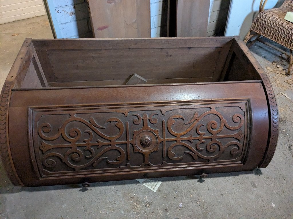 Schitterend bewerkte bovendelen van eikenhouten bureau, Antiek en Kunst, Ophalen