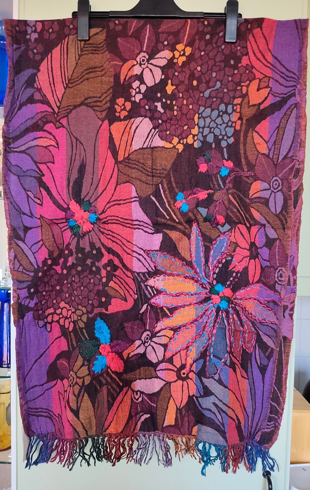 Silk Route prachtige multicolor wollen sjaal, 186x66 cm, Nieuw, Ophalen of Verzenden, Sjaal, Maat 46/48 (XL) of groter