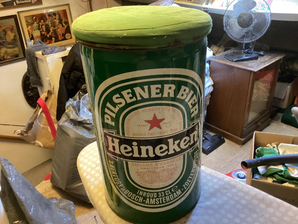 Heineken Zitblik, Ophalen of Verzenden, Gebruikt, Reclamebord, Plaat of Schild, Heineken