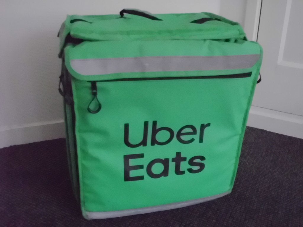 1 gebruikte bezorgtas model rugtas, a used bike delivery bag, 40 cm of meer, Gebruikt, Ophalen, Overige merken