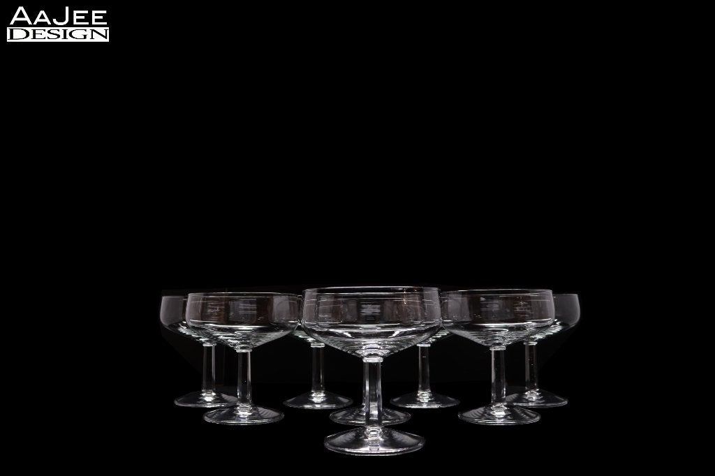 8 x Royal Leerdam - Champagne coupe - Aristo - A.D. Copier, Verzamelen, Glas en Borrelglaasjes, Gebruikt, Overige typen, Ophalen of Verzenden