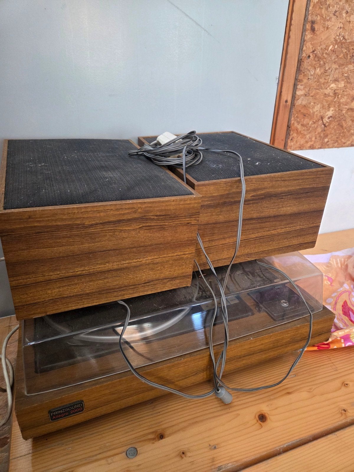 Vintage Prinzsound Allegro 2000 Platenspeler met Speakers, Ophalen