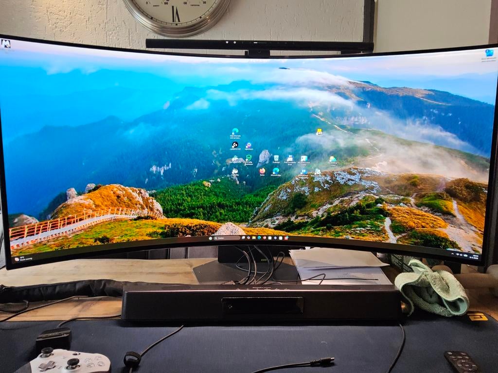 LG UltraGear 45GR95QE-B Curved OLED Gaming Monitor, Computers en Software, Monitoren, Zo goed als nieuw, 151 t/m 200 Hz, DisplayPort