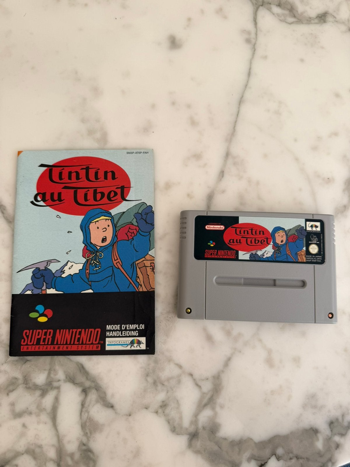 Kuifje in Tibet (SNES) – Originele Game + Handleiding, Spelcomputers en Games, Games | Nintendo Super NES, Zo goed als nieuw, 1 speler