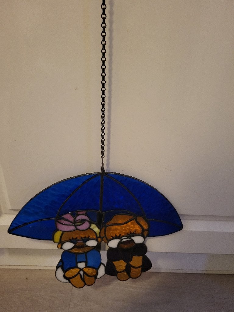 Glas in lood raamhanger, Wandhanger, Meerkleurig, Zo goed als nieuw, Glas
