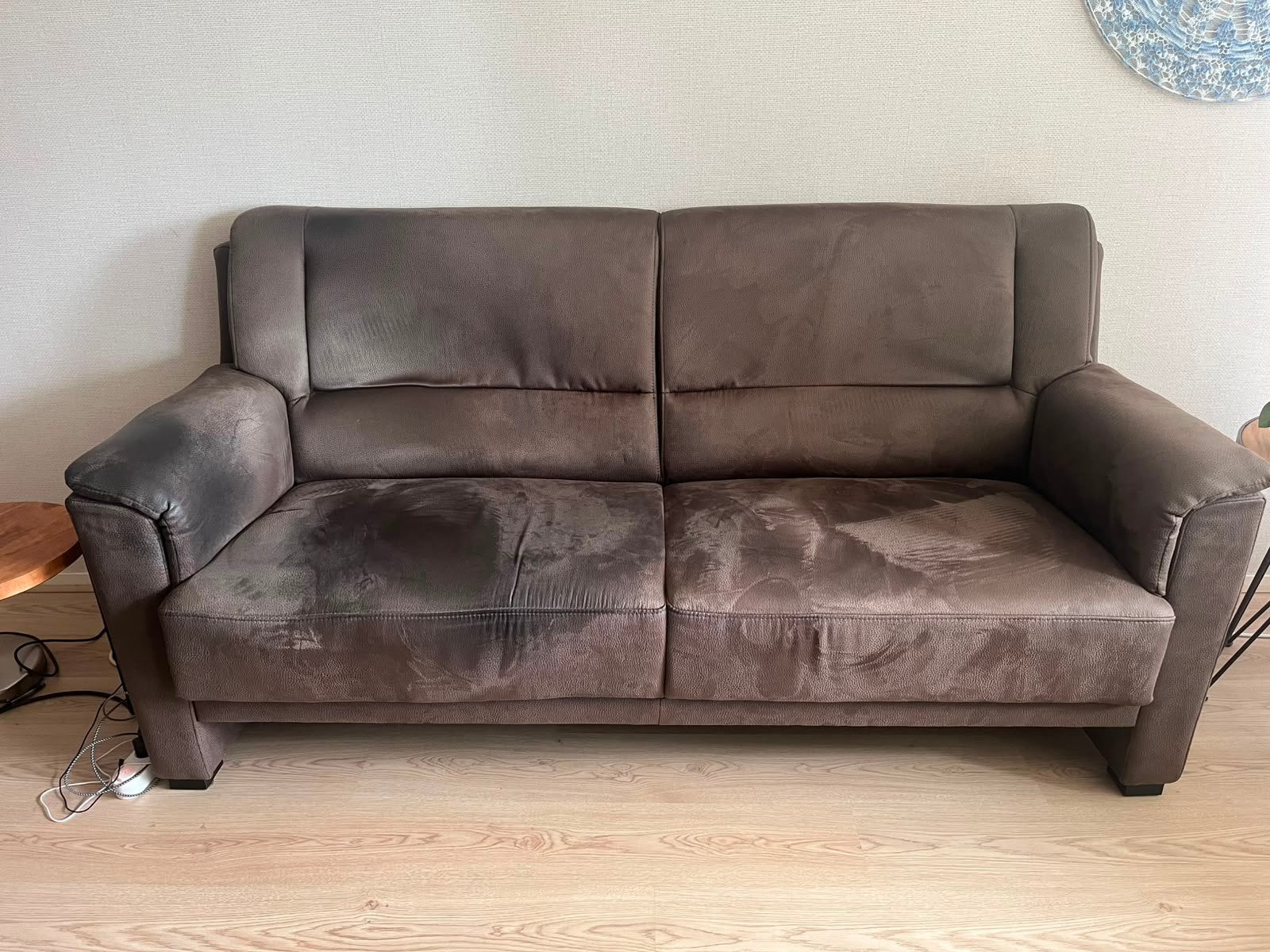 2,5-zitsbank + fauteuil – €75 (set), Ophalen, Gebruikt, 150 tot 200 cm, 75 tot 100 cm