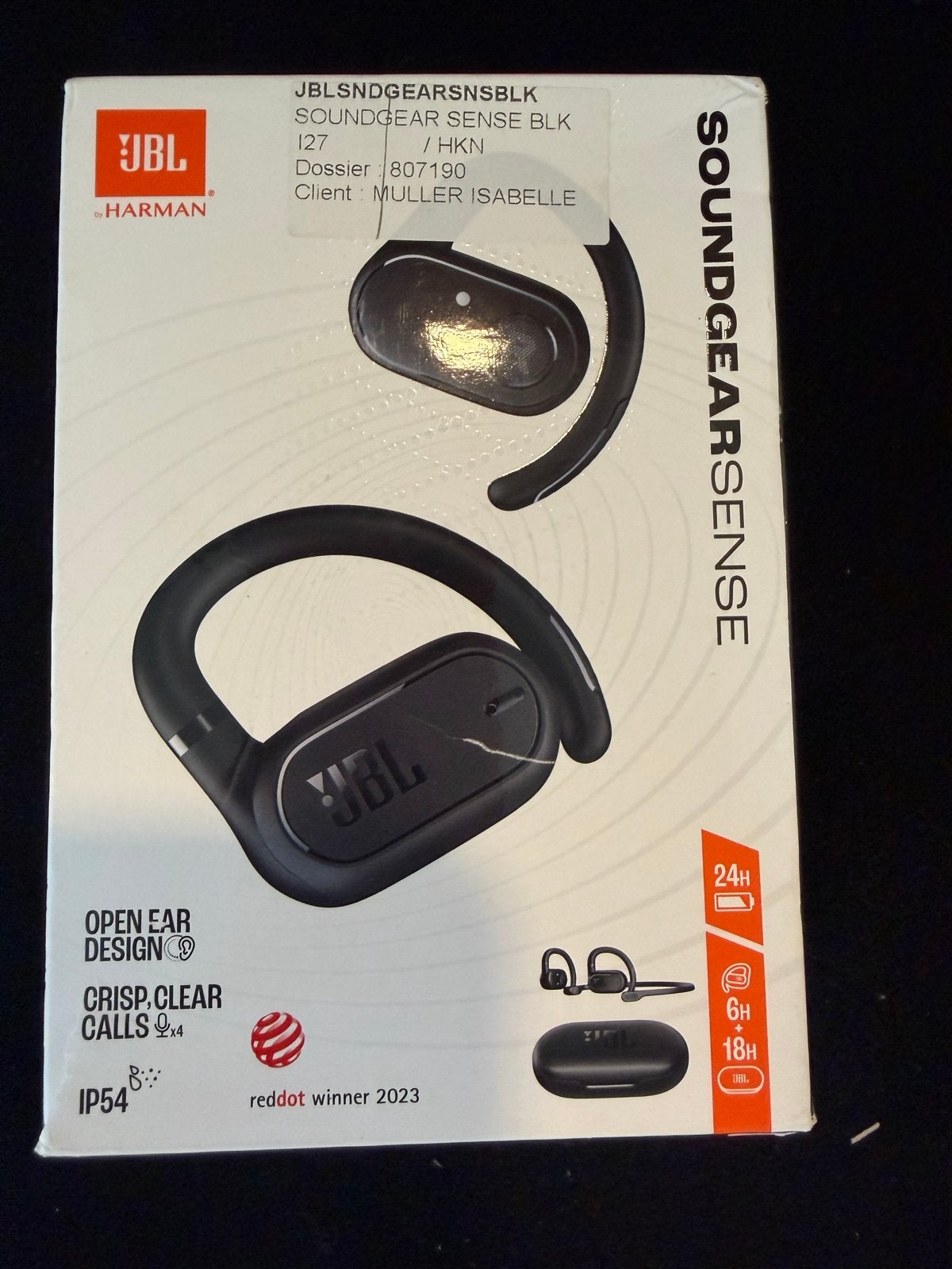JBL Soundgear Sense Open-Ear Hoofdtelefoon Zwart