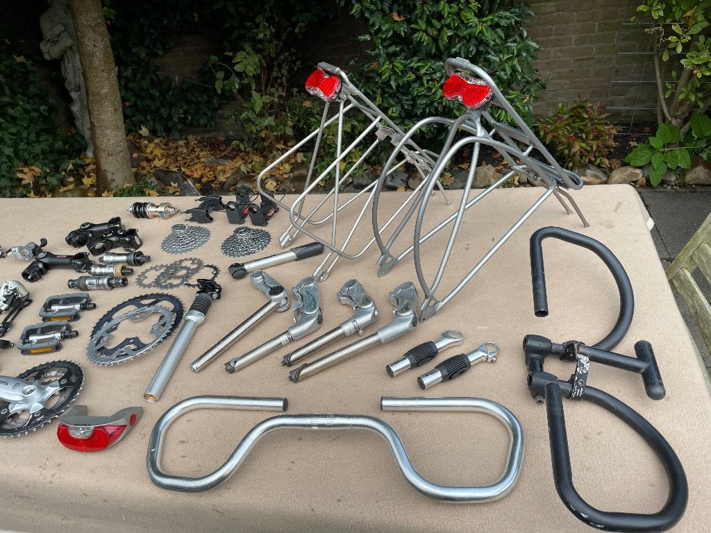 Diverse (retro) fietsonderdelen, o.a. van Shimano en Koga, Fietsen en Brommers, Fietsonderdelen, Ophalen, Zo goed als nieuw, Overige typen