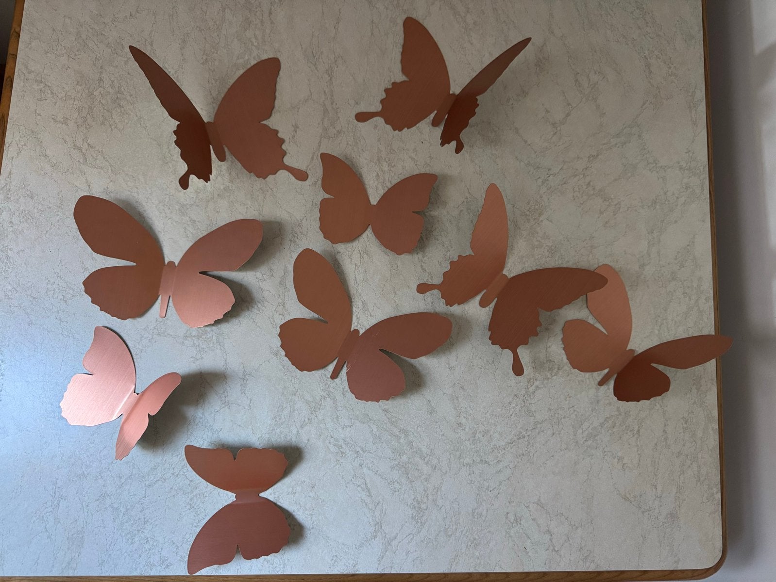 Muur decoratie vlinders 9 stuks, Ophalen of Verzenden, Zo goed als nieuw, Metaal, Decoratieobject