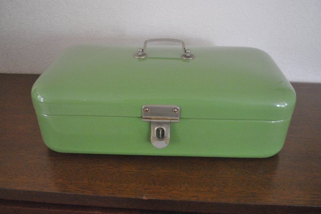 Broodbak, groen, emaille, Ophalen of Verzenden