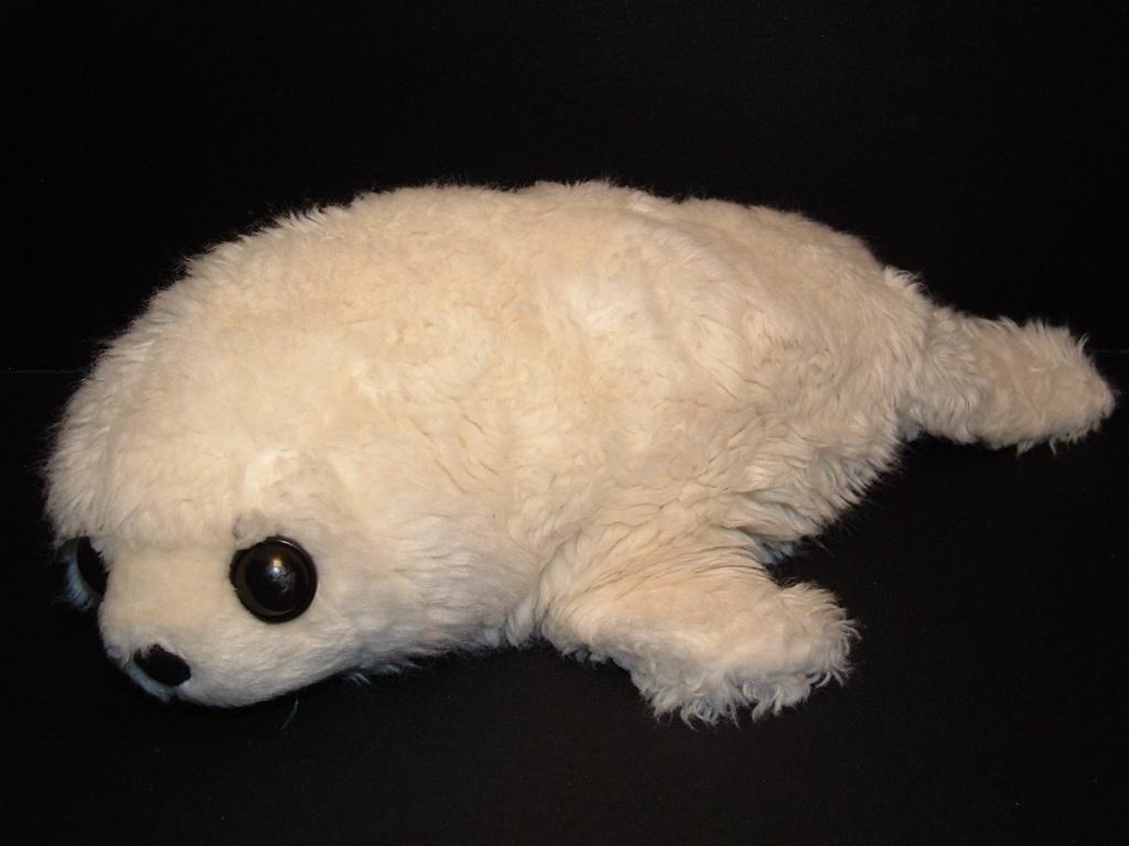 MOOIE ZEEHOND JONG PLUCHE WOLLIG ROOMWIT MET, Verzenden, Nieuw, Overige typen