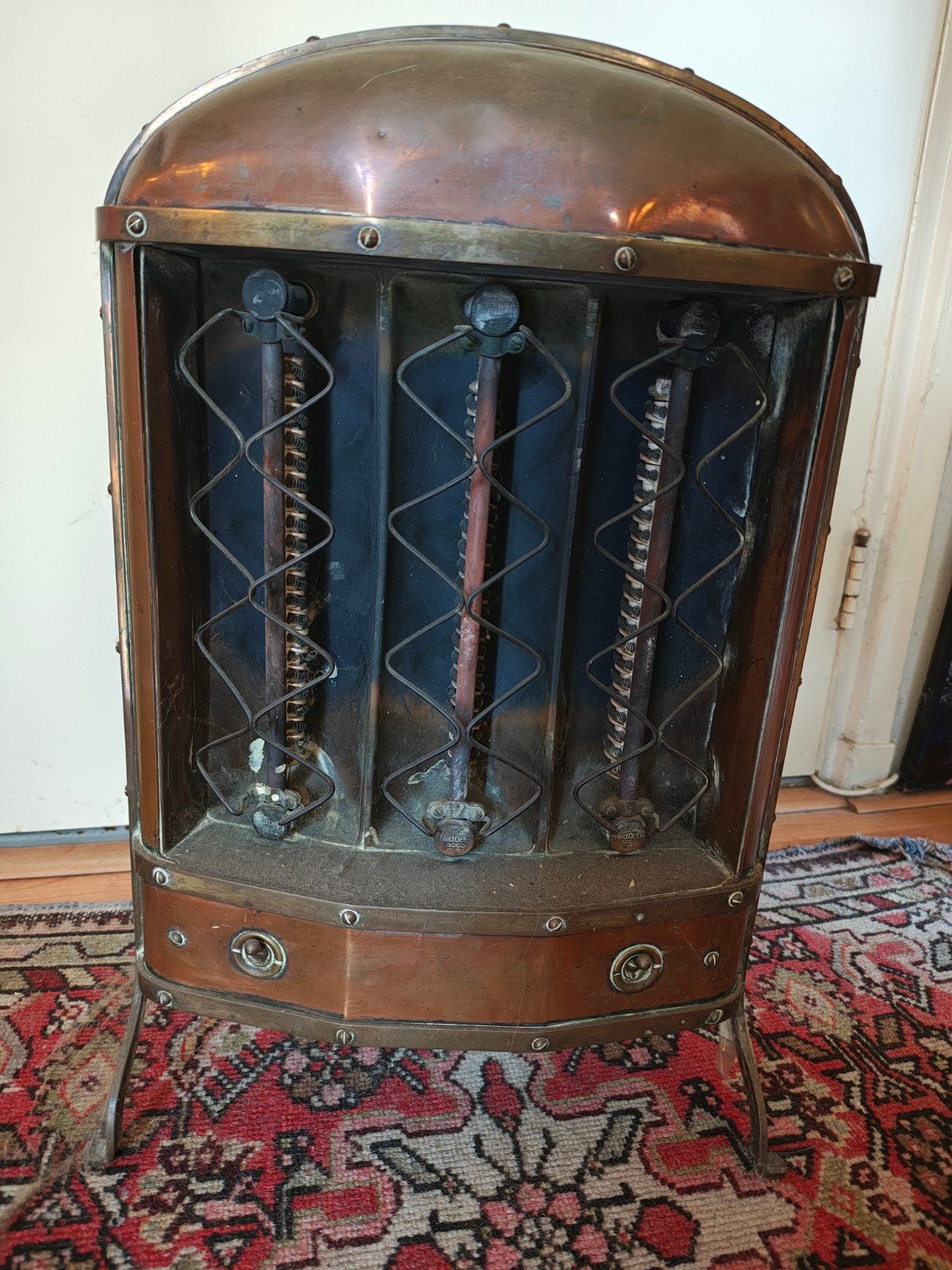 Antieke Koperen Elektrische Kachel - Decoratief, Antiek en Kunst, Ophalen of Verzenden, Koper