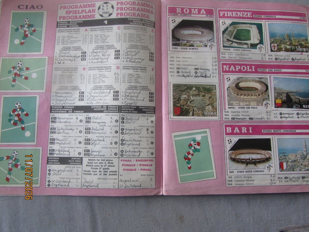 Panini  Italia 90 World Cup, Ophalen of Verzenden, Gebruikt, Buitenlandse clubs, Poster, Plaatje of Sticker