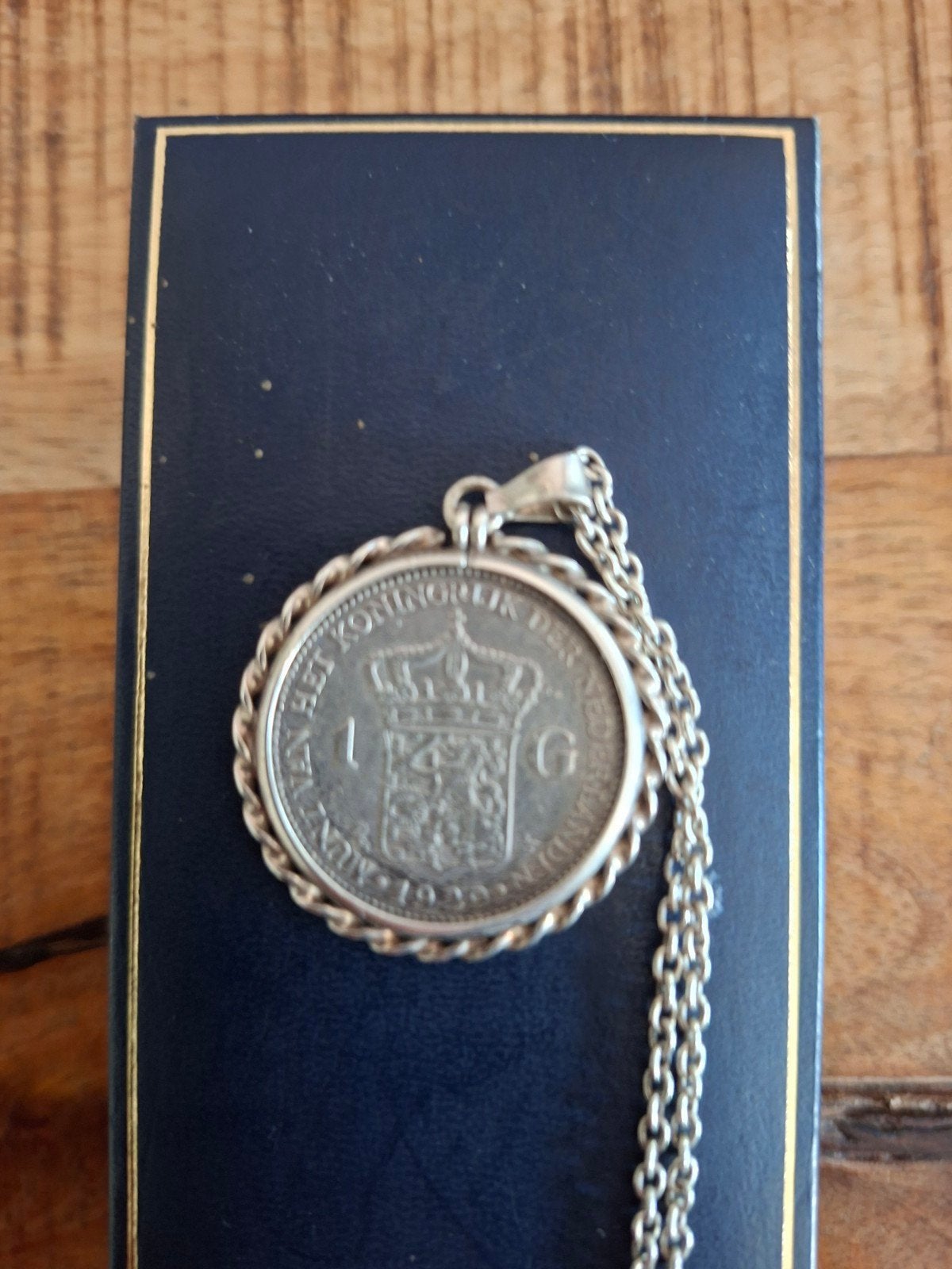 Ketting, zilveren munt wilhalmina 1929, Ophalen of Verzenden, Gebruikt, Zilver, Zilver