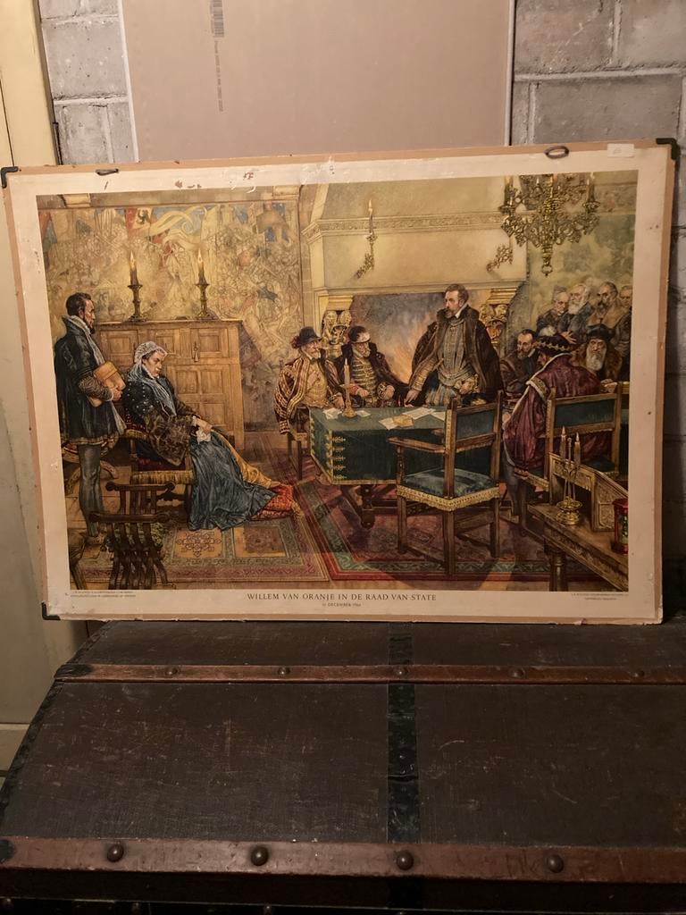 Schoolplaat Willem van Oranje in de Raad van State, Antiek en Kunst, Ophalen