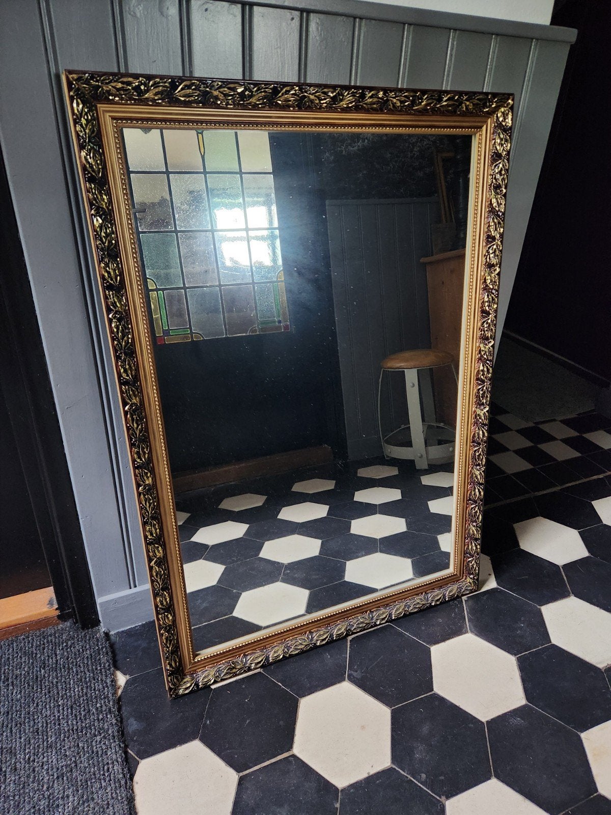 Brocante spiegel., Huis en Inrichting, Woonaccessoires | Spiegels, Ophalen, Zo goed als nieuw, Minder dan 100 cm, Rechthoekig
