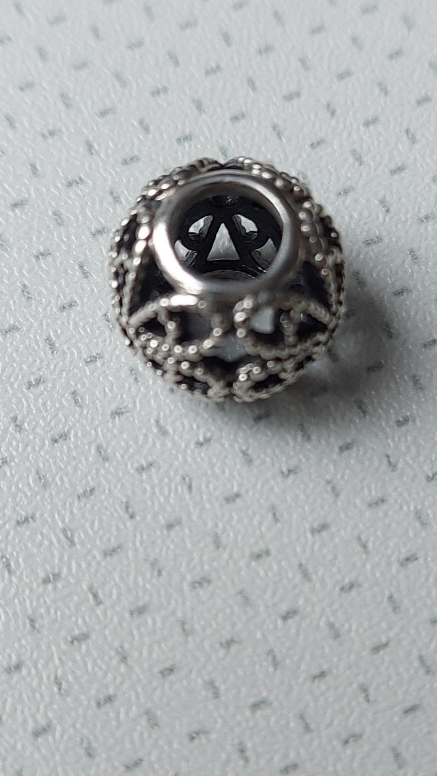 Originele Pandora bedel opengewerkte bloemen, Ophalen of Verzenden, Zo goed als nieuw, Zilver, Pandora