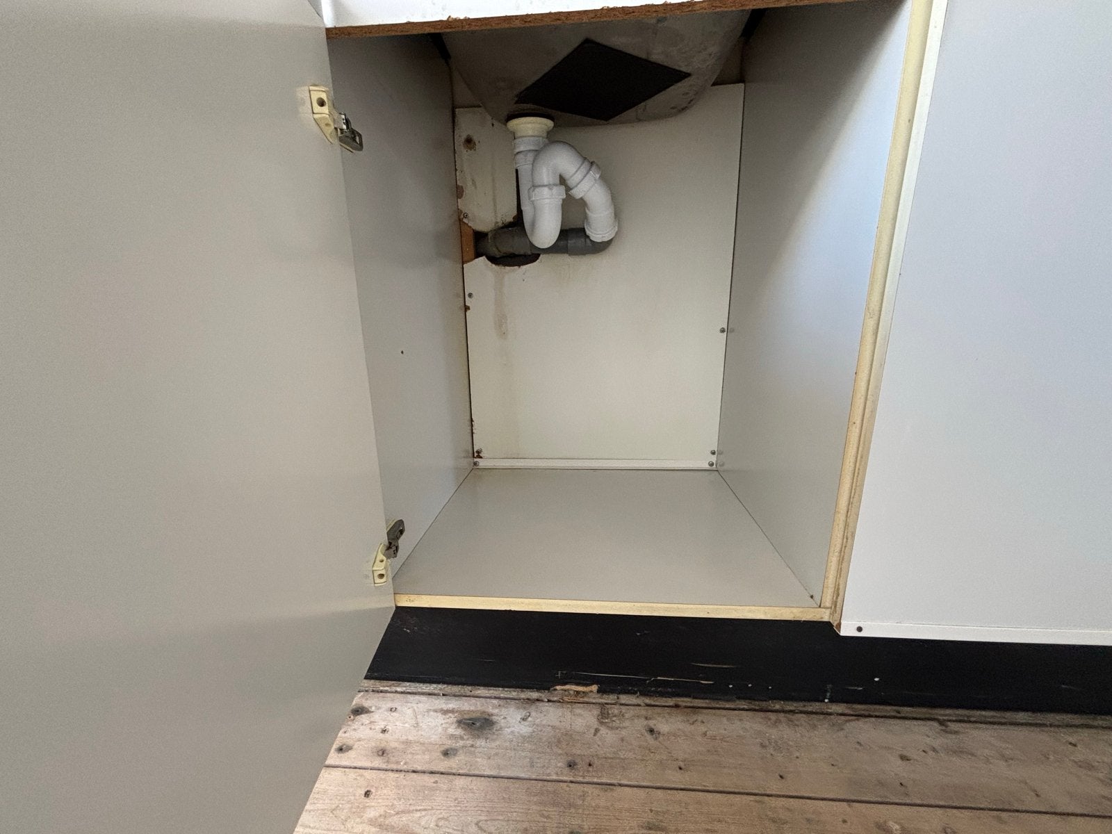Compacte keuken met RVS blad en spoelbak, Ophalen, Gebruikt, Wit, Enkelwandige keuken