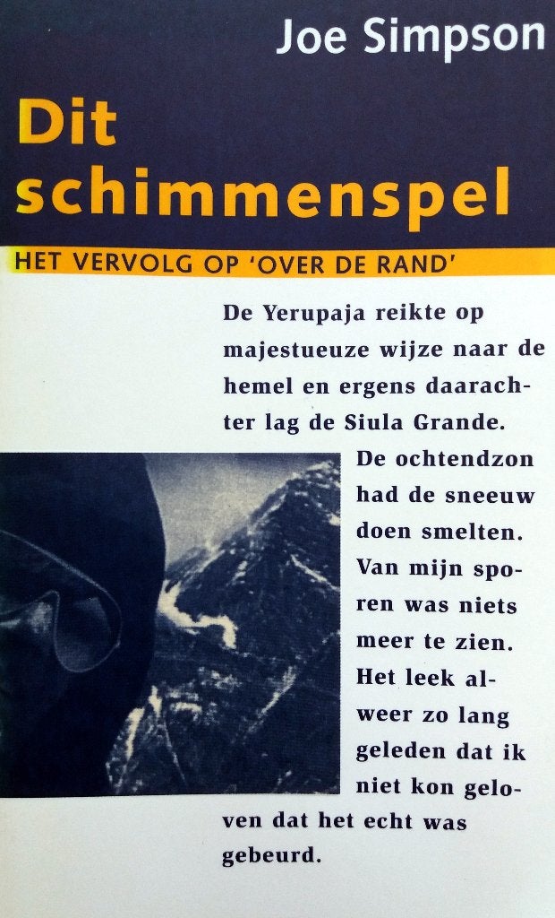 Joe Simpson - Dit schimmenspel, Ophalen of Verzenden, Zo goed als nieuw, Overige sporten