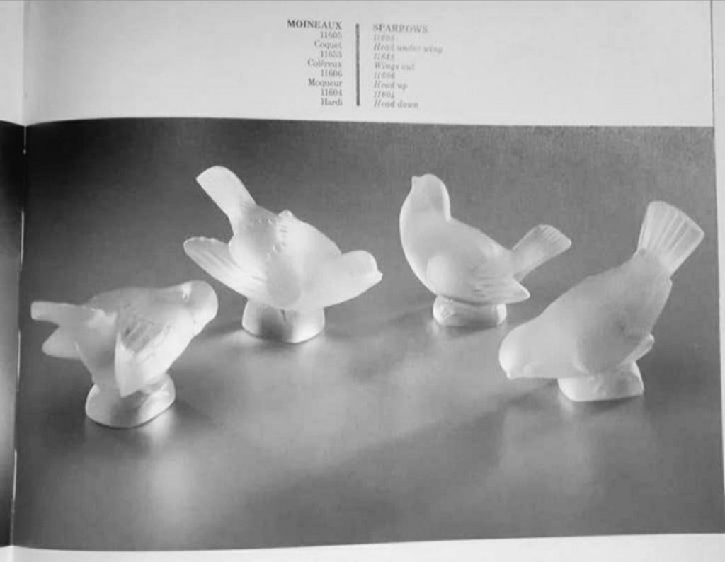 Elegante set van 4 Lalique Moineux, Ophalen of Verzenden