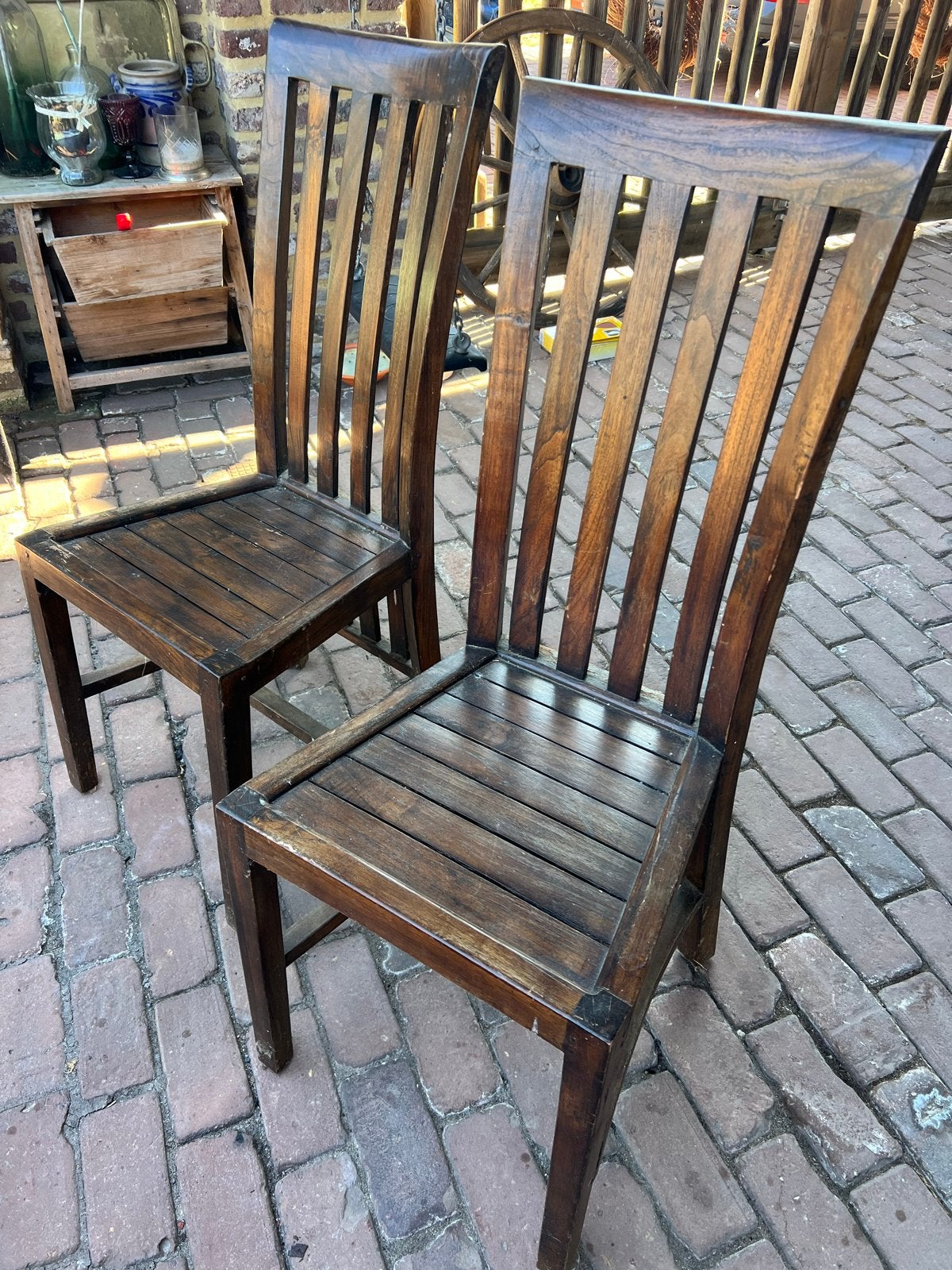 Set van 8 houten eetkamerstoelen, Antiek en Kunst, Ophalen