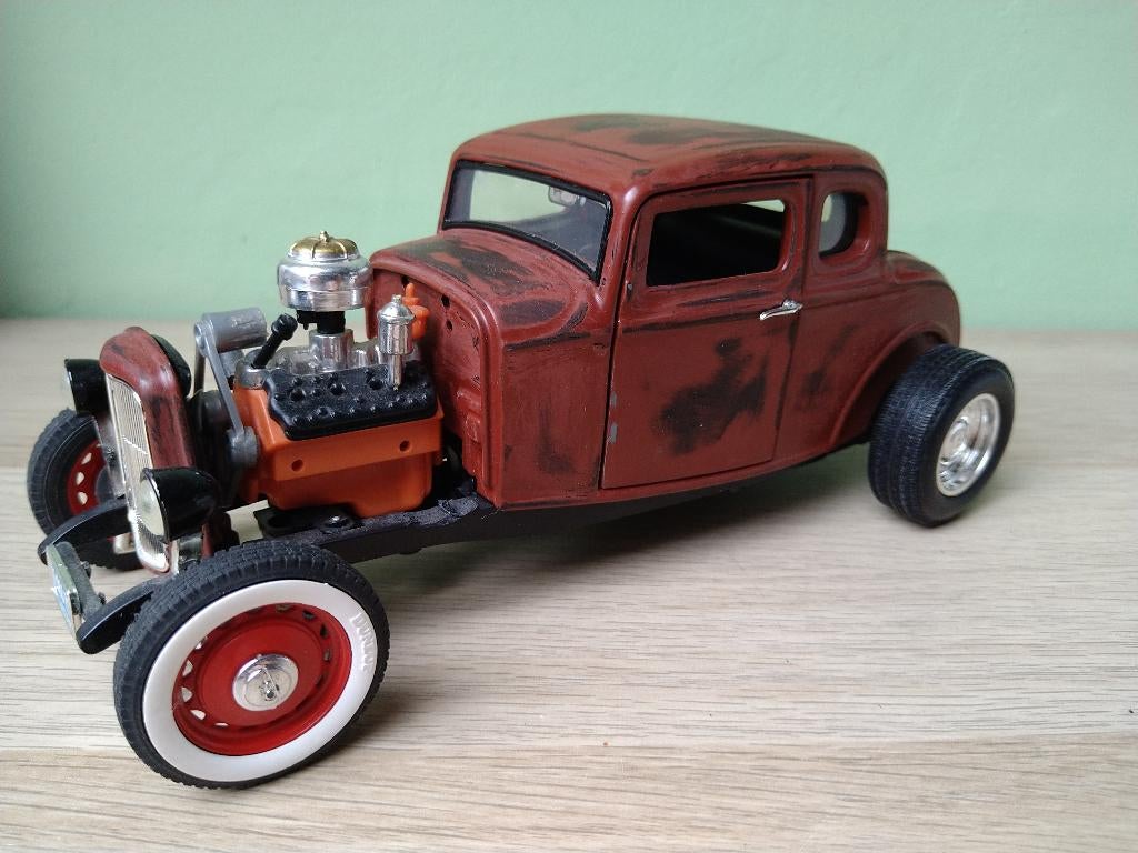 1932 Ford Coupe Hot Rod Project Car Motor Max 1:18, Hobby en Vrije tijd, Modelauto's | 1:18, Ophalen of Verzenden, Gebruikt, Auto