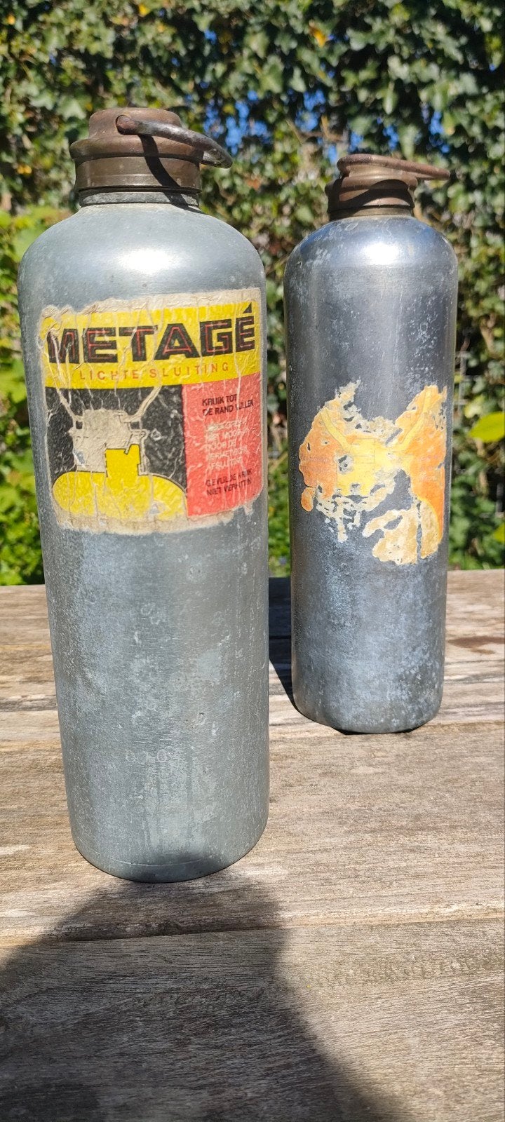 2 metalen warm water kruiken, Ophalen of Verzenden