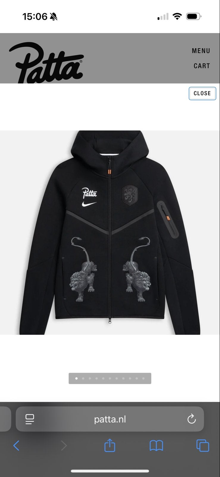 Patta x Nike Tech Fleece Hoodie Zwart, Ophalen of Verzenden, Nieuw, Maat 48/50 (M), Zwart