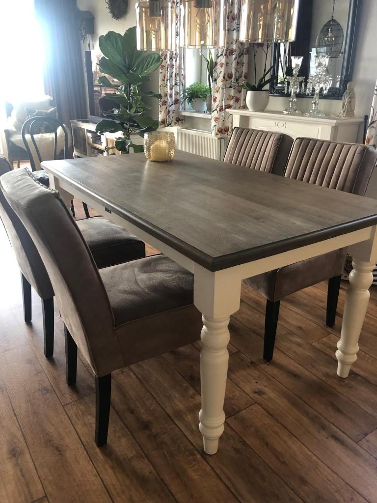 eetkamer tafel en stoelen, Ophalen, Gebruikt, 50 tot 100 cm, 150 tot 200 cm