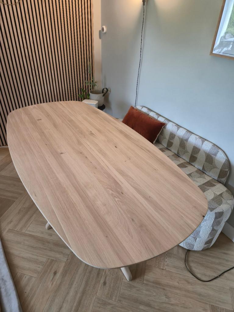 Eiken Deens Ovaal Tafelblad 200x100cm - Nieuw met Skylt lak, Ophalen, Eikenhout, 100 tot 150 cm, Vijf personen of meer