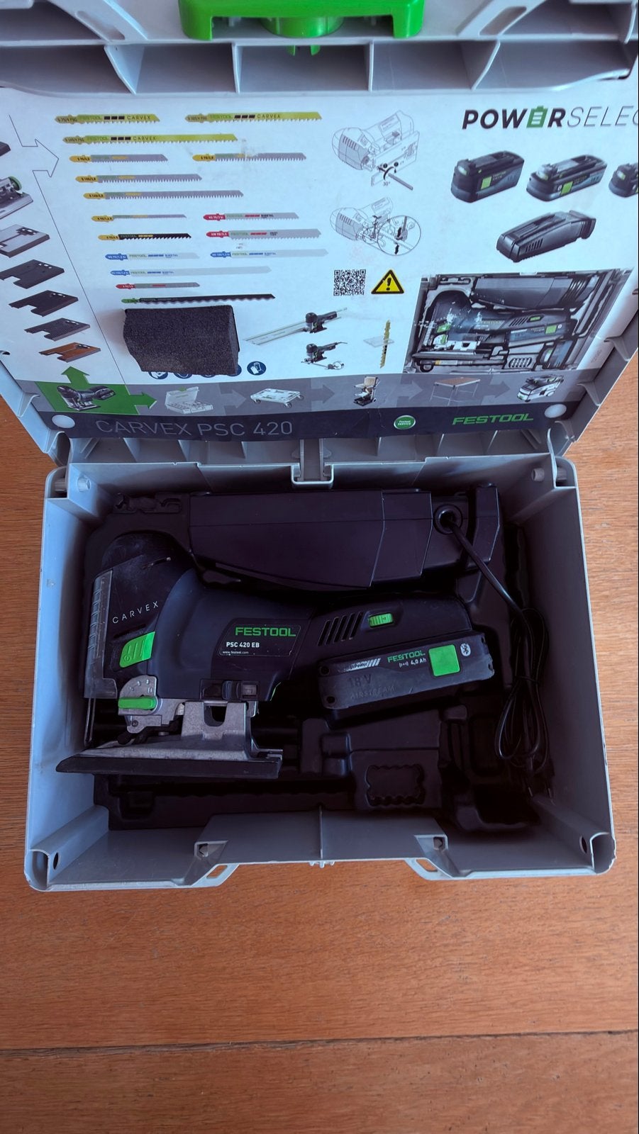 Festool Carvex PSC420 EB Accu Decoupeerzaag met lader, Ophalen, Gebruikt, Decoupeerzaag, 30 tot 70 mm
