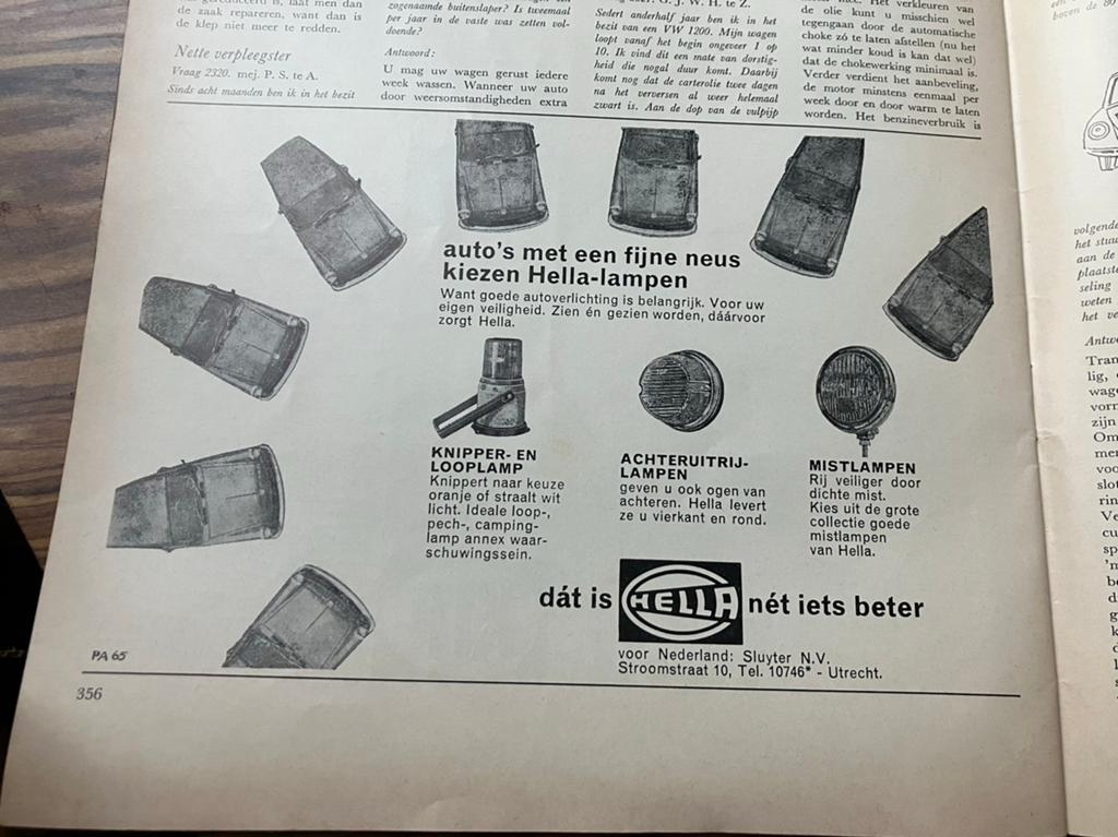Advertentie Hella lampen sluyter nv utrecht, Verzamelen, Ophalen of Verzenden, 1960 tot 1980, Tijdschrift