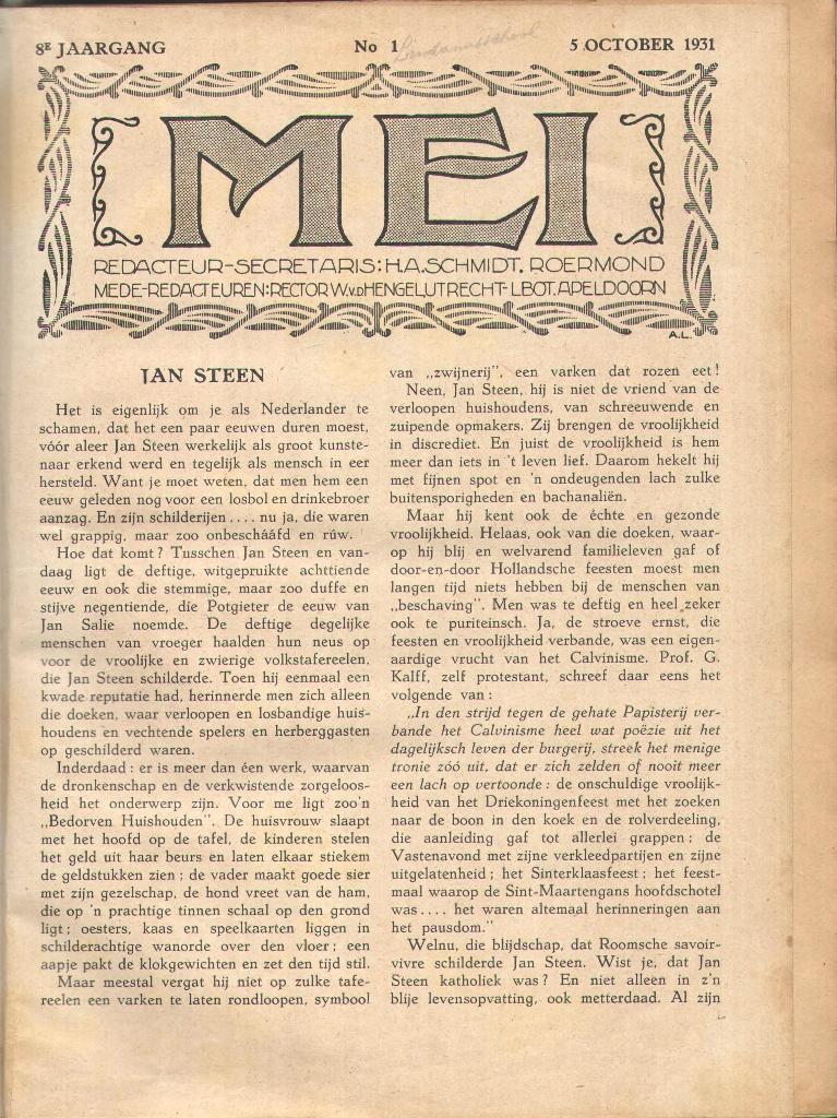Mei 1931, Ophalen of Verzenden, Gelezen, Lichaam en Geest