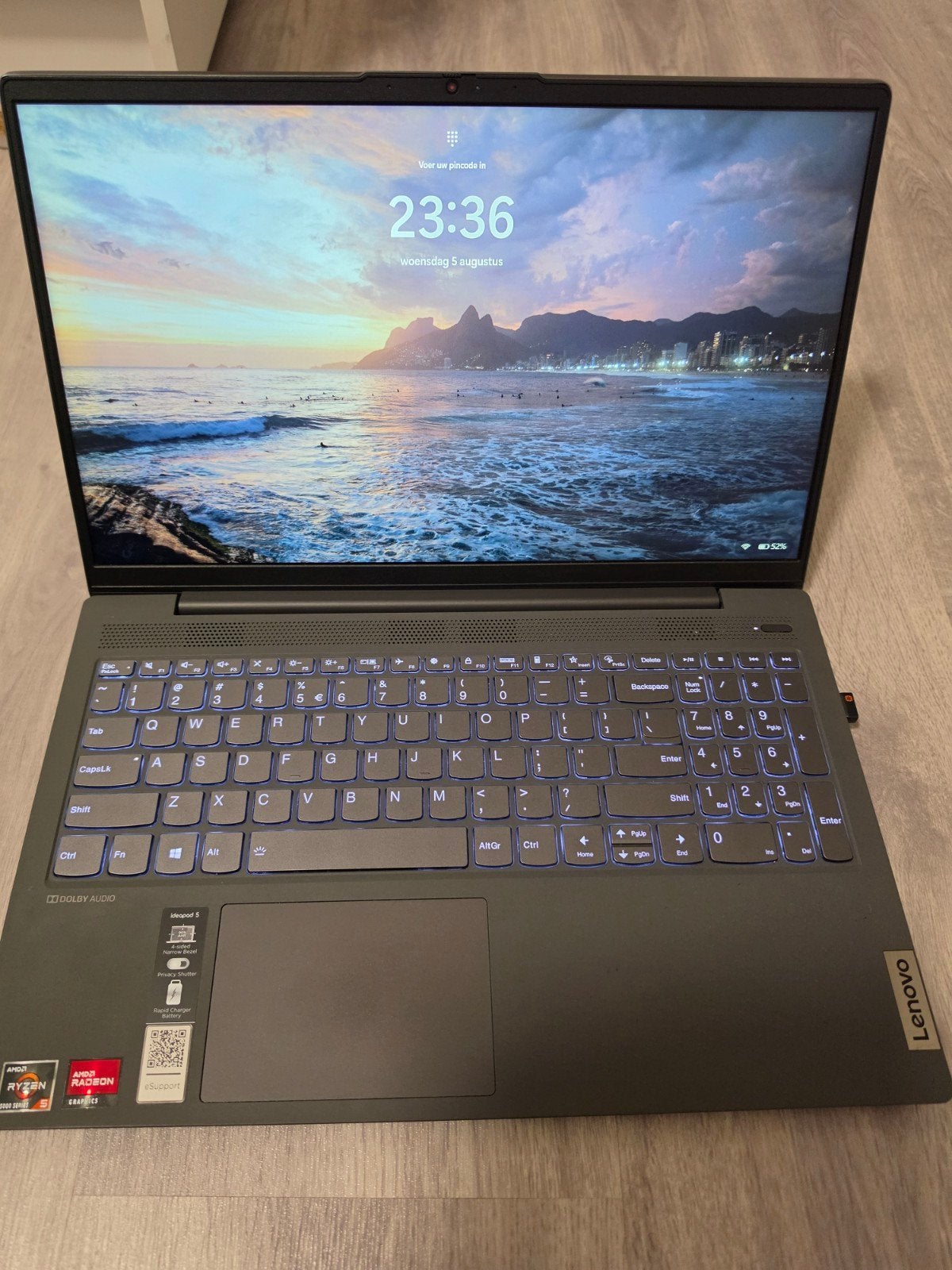 Lenovo ideapad 5 met oplader., Computers en Software, Windows Laptops, Gebruikt, 2 tot 3 Ghz, SSD, AMD Ryzen 5000