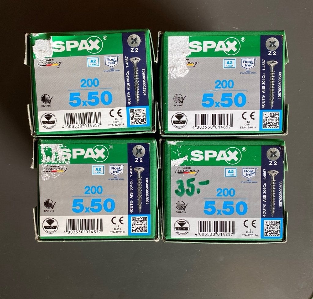 Spax kruiskop/ Gebu stokeind / Paneelschroeven/Vleugel Teks, Ophalen, Nieuw