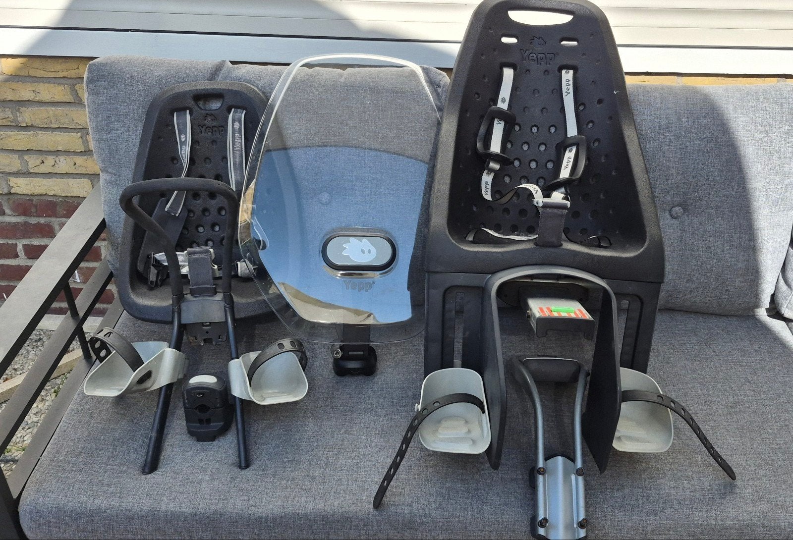 Thule Yepp Mini fietsstoeltjes set compleet met windscherm, Ophalen, Voorzitje, Thule Yepp, 0 t/m 13 kg